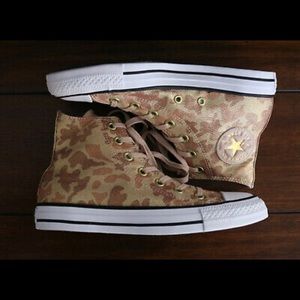 Converse Camo Gold Hi Top Women's Sneakers